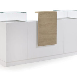 LIGHT DESK/LIGHT reception desk + display case